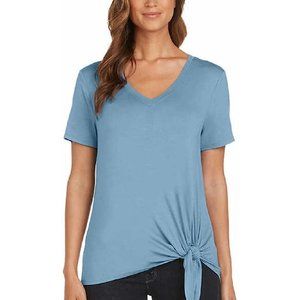 Matty M Women's Side Tie V-Neck T-Shirt